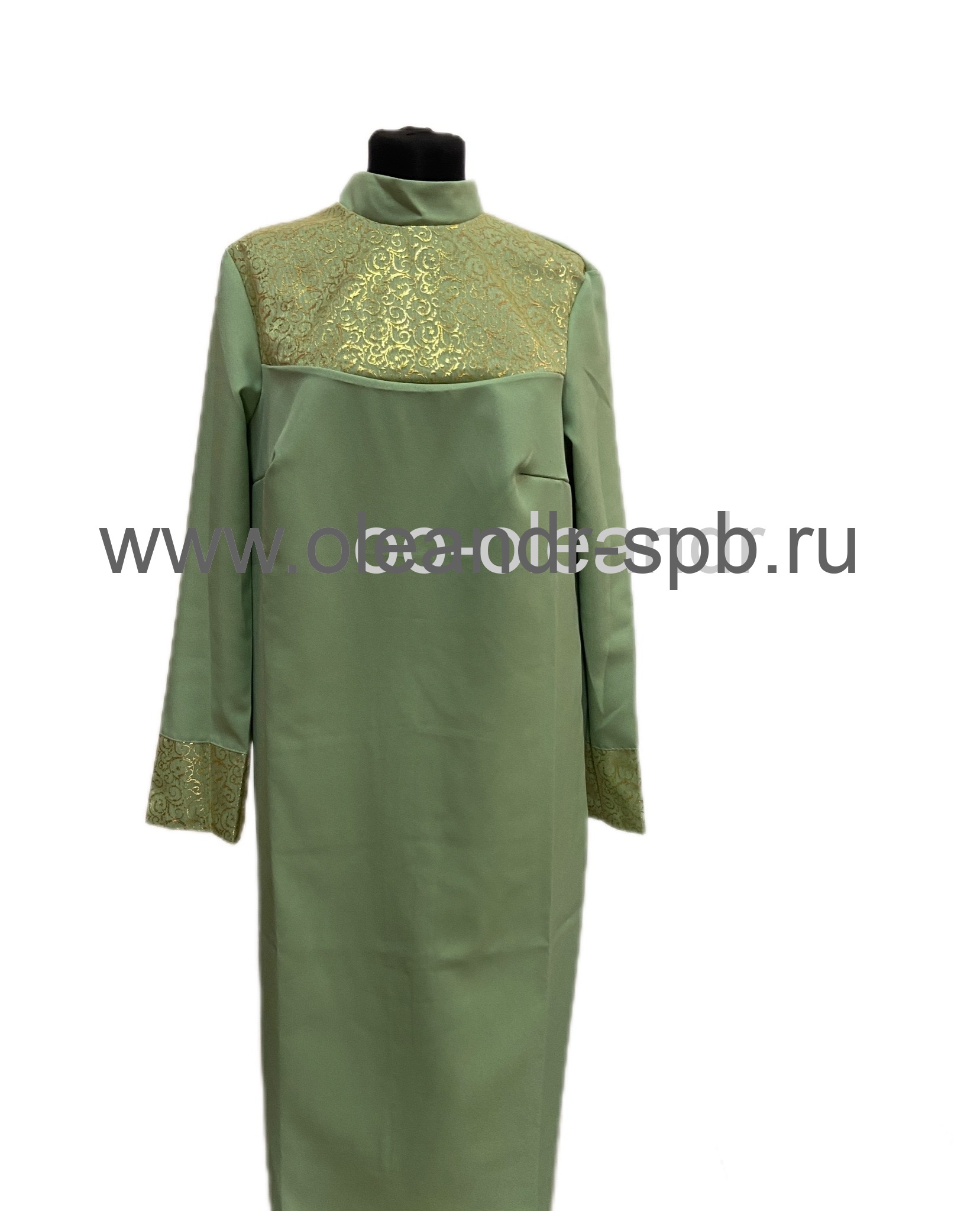 Т5119 Платье габардиновое отделка гипюр с золотом